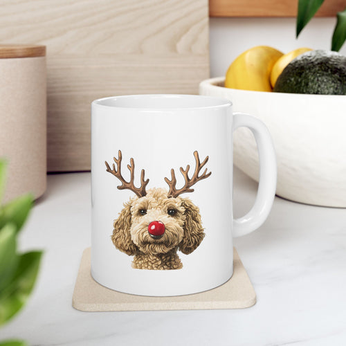 Cute Christmas Goldendoodle Coffee Mug 11 Oz