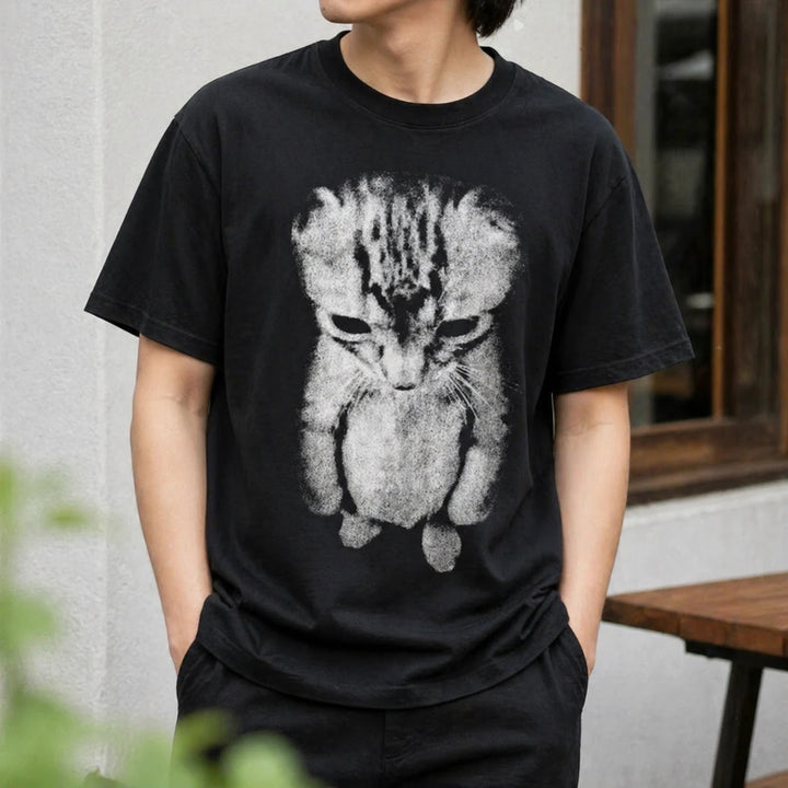 Sad Kitten Meme Standing Cat T-Shirt for Cat Lovers