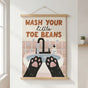 Wash Your Little Toe Beans Poster - Cute Cat Bathroom Decor, Funny Pet Wall Art