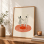 Dancing Couple Poster - Retro Record Player Wall Art Print