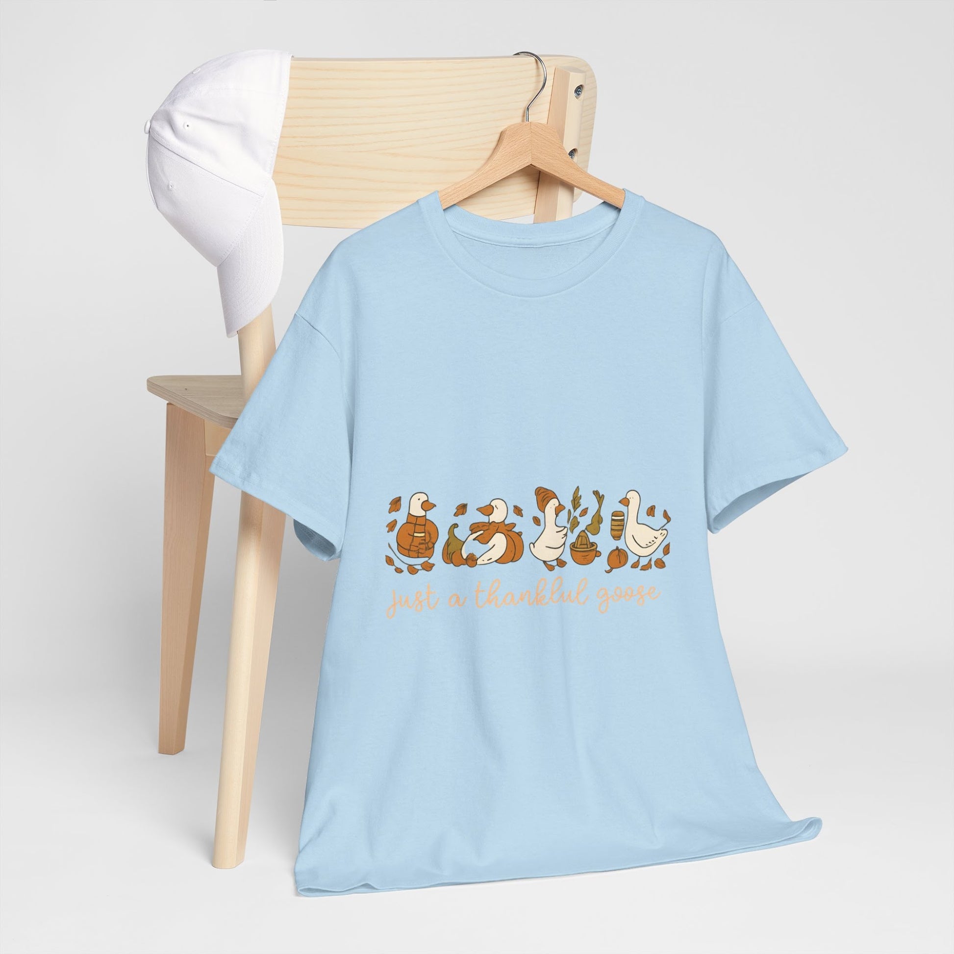 Thankful Goose T-Shirt – Cozy Fall Pumpkin Spice Tee  Back view