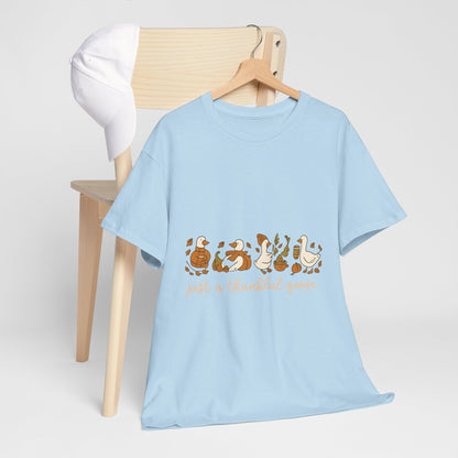 Thankful Goose T-Shirt – Cozy Fall Pumpkin Spice Tee  Back view