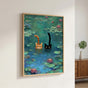 Monet Inspired Art Print: Whimsical Cat Poster Funny Cat Wall Art