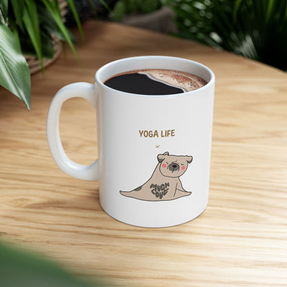 Cute Cartoon Dog Yoga Mug
