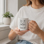 Giga Cat Meme Coffee Mug - Funny Cat Lover Gift, Cute Minimalist White Mug