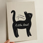 Funny Cat Wall Art Print - I Think I Deserve a Little Treat Minimal Cat Poster, Unframed
