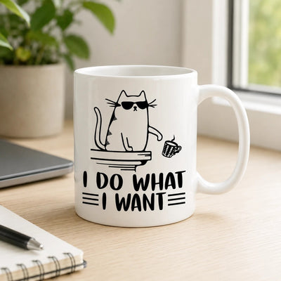 I Do What I Want Cat Lover Mug - Funny Cat Coffee Mug Gift