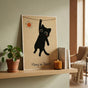 Hang in There Black Cat Poster - Funny Motivational Wall Art for Cat Lovers