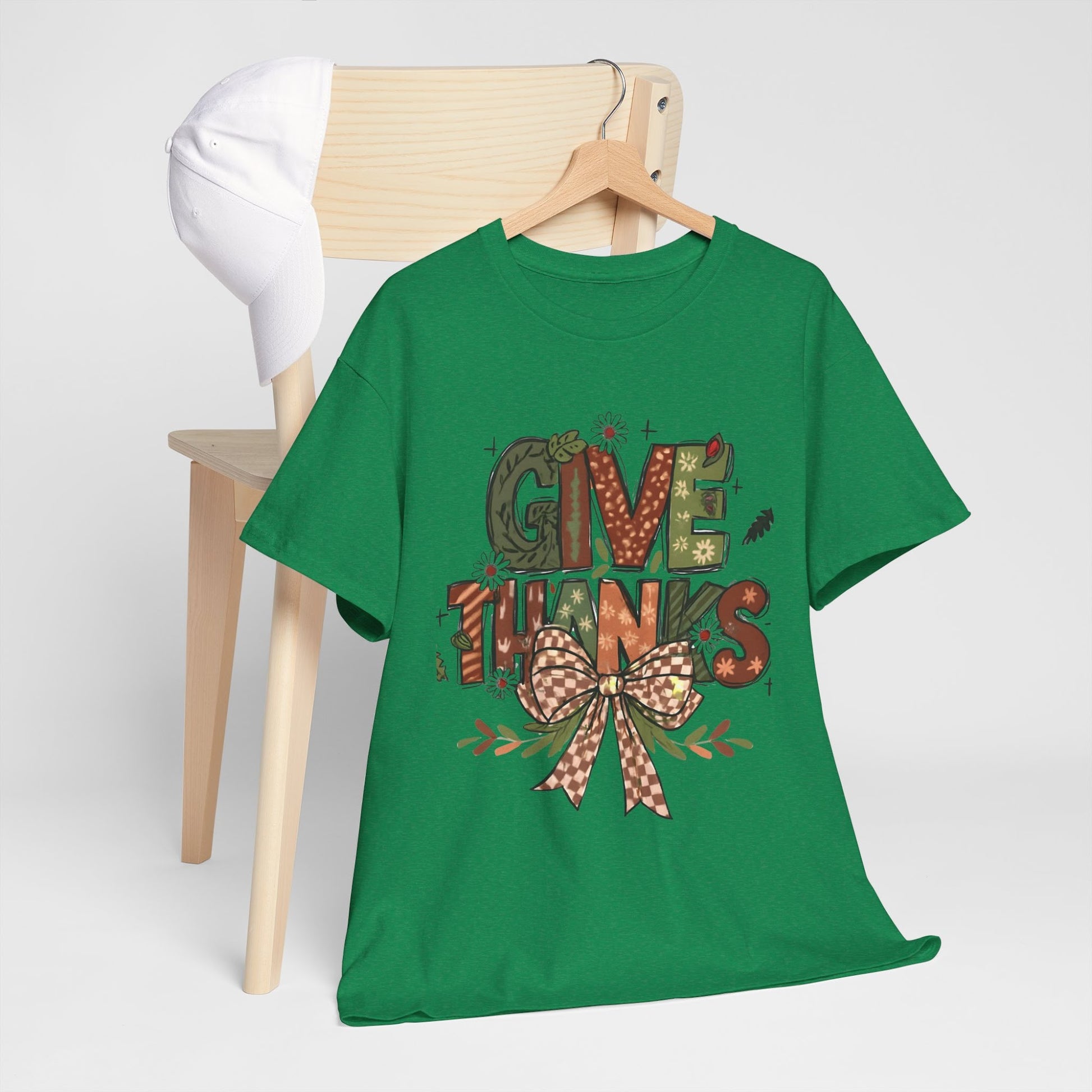 Thanksgiving Shirt, Give Thanks Tee, Fall Graphic T-Shirt, Comfort Colors Autumn Top, Thankful Gift Tee  Back view