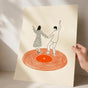 Dancing Couple Poster - Retro Record Player Wall Art Print