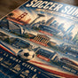 Soccer Summer USA Poster | Retro Soccer Wall Art for Game Room, Sports Bar & Man Cave Decor