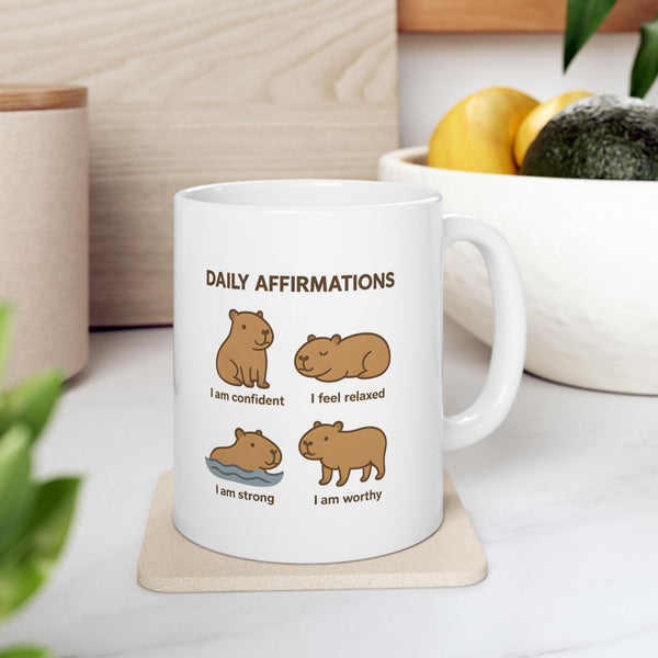 Funny Capybara Affirmations Mug 11 Oz