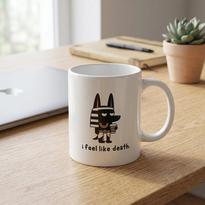 Anubis Needs Coffee Mug - Egyptian Mythology Gift for Dog Lovers