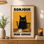 Le Chat Noir Poster - Bonjour Mon Amour Black Cat Art Print