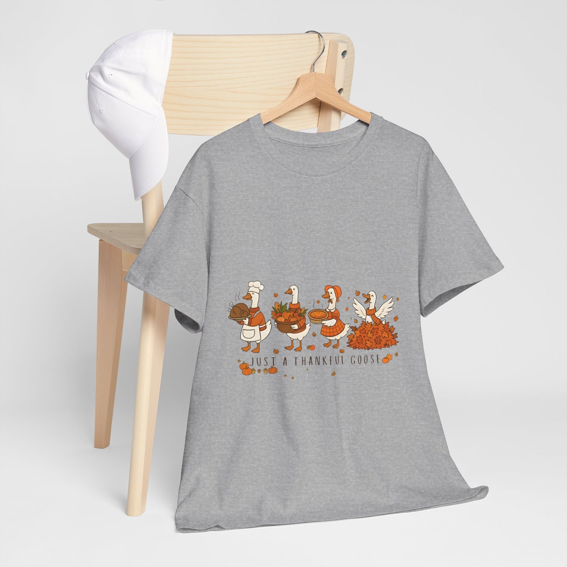 Just a Thankful Goose Shirt, Silly Goose Thanksgiving Tee, Comfort Colors Fall Sweatshirt, Thankful Gift Top  Back view