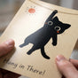 Hang in There Black Cat Poster - Funny Motivational Wall Art for Cat Lovers