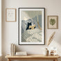 Cat Reading Print | Black Cat Wall Art Poster for Book Lovers