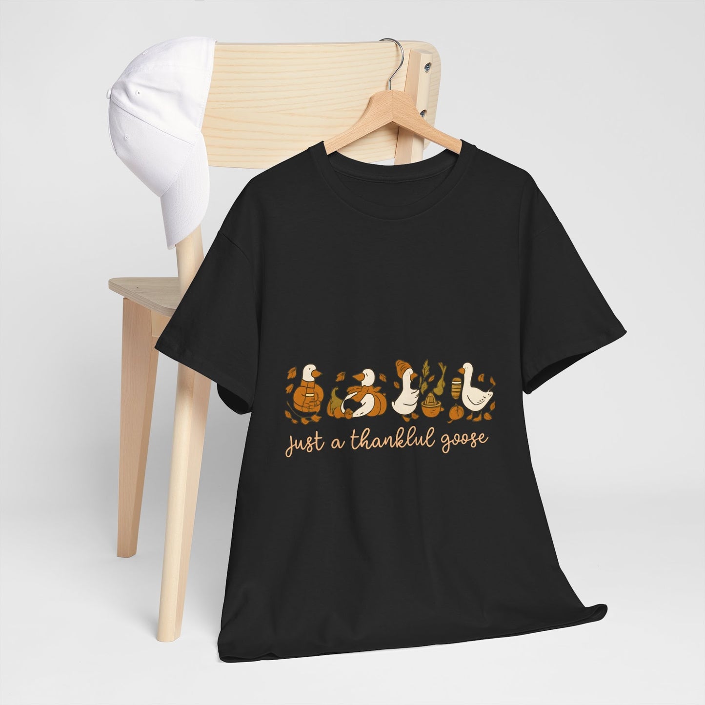 Thankful Goose T-Shirt – Cozy Fall Pumpkin Spice Tee  Back view
