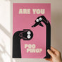Funny Dog Bathroom Poster - Pink Minimal Wall Art Print for Dog Lovers
