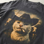 Funny Cowboy Cat T-Shirt - Meme Graphic Tee for Cat Lovers