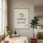 Dog in a Bathtub Wall Art Print - Line Art Bathroom Poster for Dog Lovers