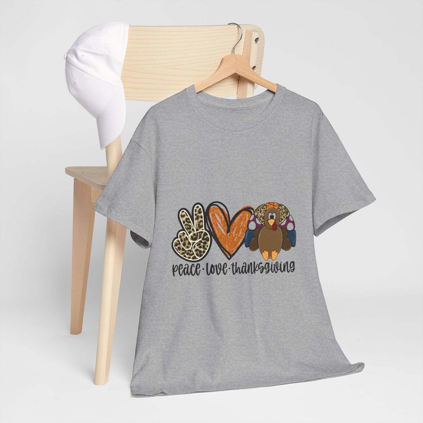 Peace Love Thanksgiving Shirt, Turkey Tee, Fall Season Top, Thanksgiving Family Shirt, Party Outfit  Back view