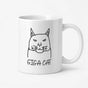 Giga Cat Meme Coffee Mug - Funny Cat Lover Gift, Cute Minimalist White Mug