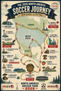 Vintage 2026 North America Soccer Tournament Schedule Poster - 16 Host Cities Map Wall Art Print