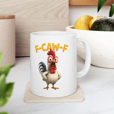 Funny Personalized F-Caw-F Chicken Mug - Custom Farm Humor Gift | Inkfinity