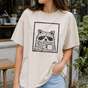 Medieval Sarcastic Raccoon Tshirt - Goblincore Faux Linocut Graphic Tee