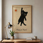 Hang in There Black Cat Poster - Funny Motivational Wall Art for Cat Lovers