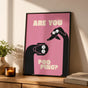 Funny Dog Bathroom Poster - Pink Minimal Wall Art Print for Dog Lovers