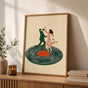Couple Dancers on Record Poster, Retro Disco Wall Art