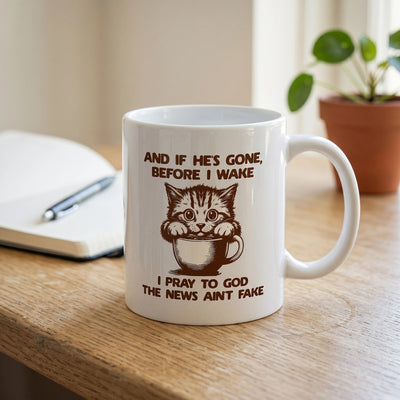 Funny Cat Coffee Mug - Cute Kitten Holding Cup Gift for Cat Lovers