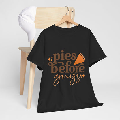 Pies Before Guys Tee Funny Pumpkin Fall Shirt  Back view
