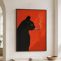 Black Cat Smoking Cigarette Poster | Vintage Whimsical Wall Art Print