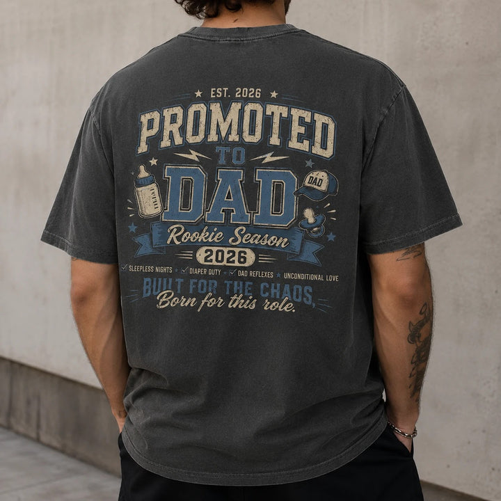 Promoted to Dad Rookie Season Shirt - New Father Gift First Time Daddy Tee