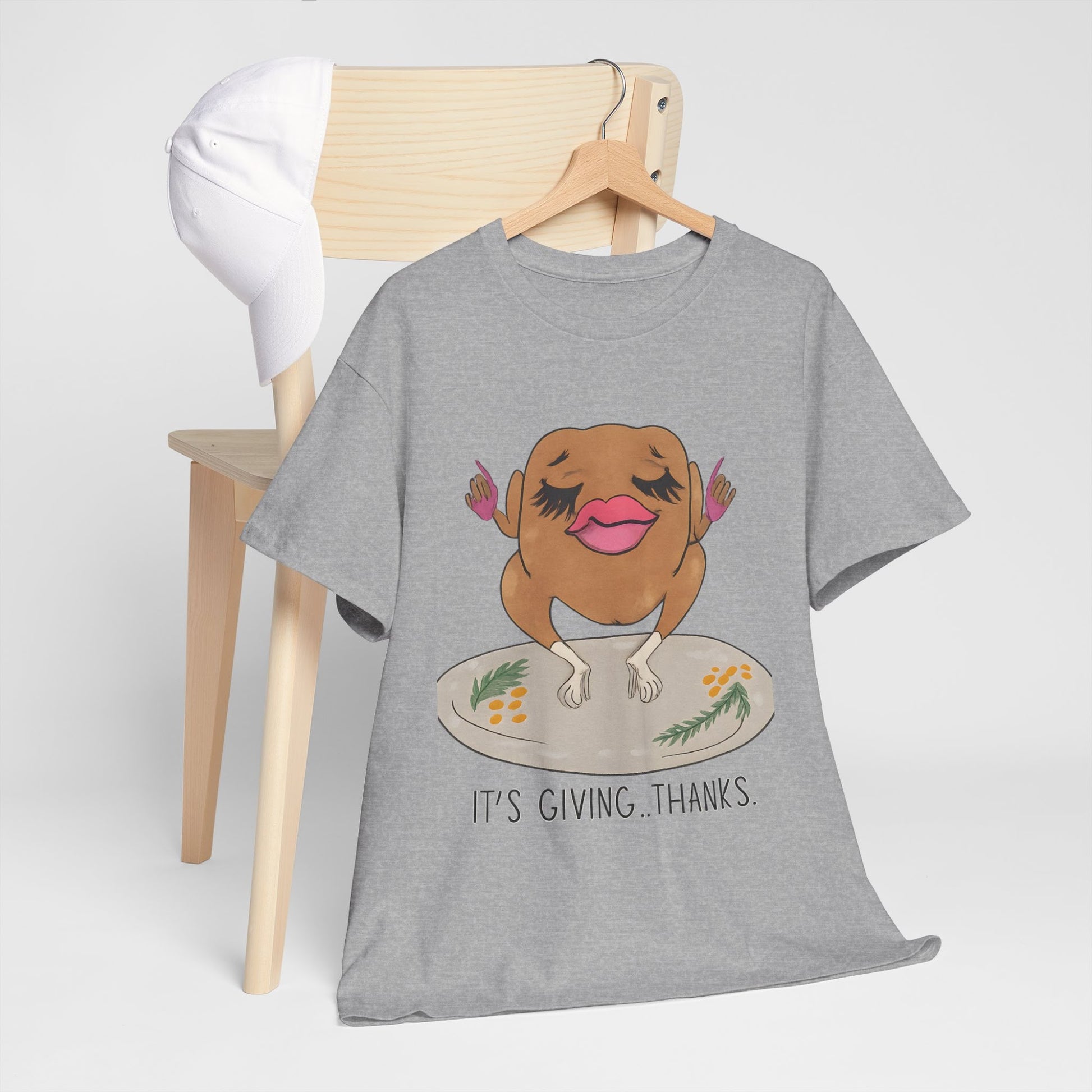 It’s Giving Thanks Shirt, Funny Thanksgiving Shirt, Meme Tee, Thanksgiving Gift Top  Back view