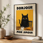 Le Chat Noir Poster - Bonjour Mon Amour Black Cat Art Print