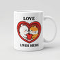 Personalized Couple Mug, Love Lives Here Coffee Cup Gift