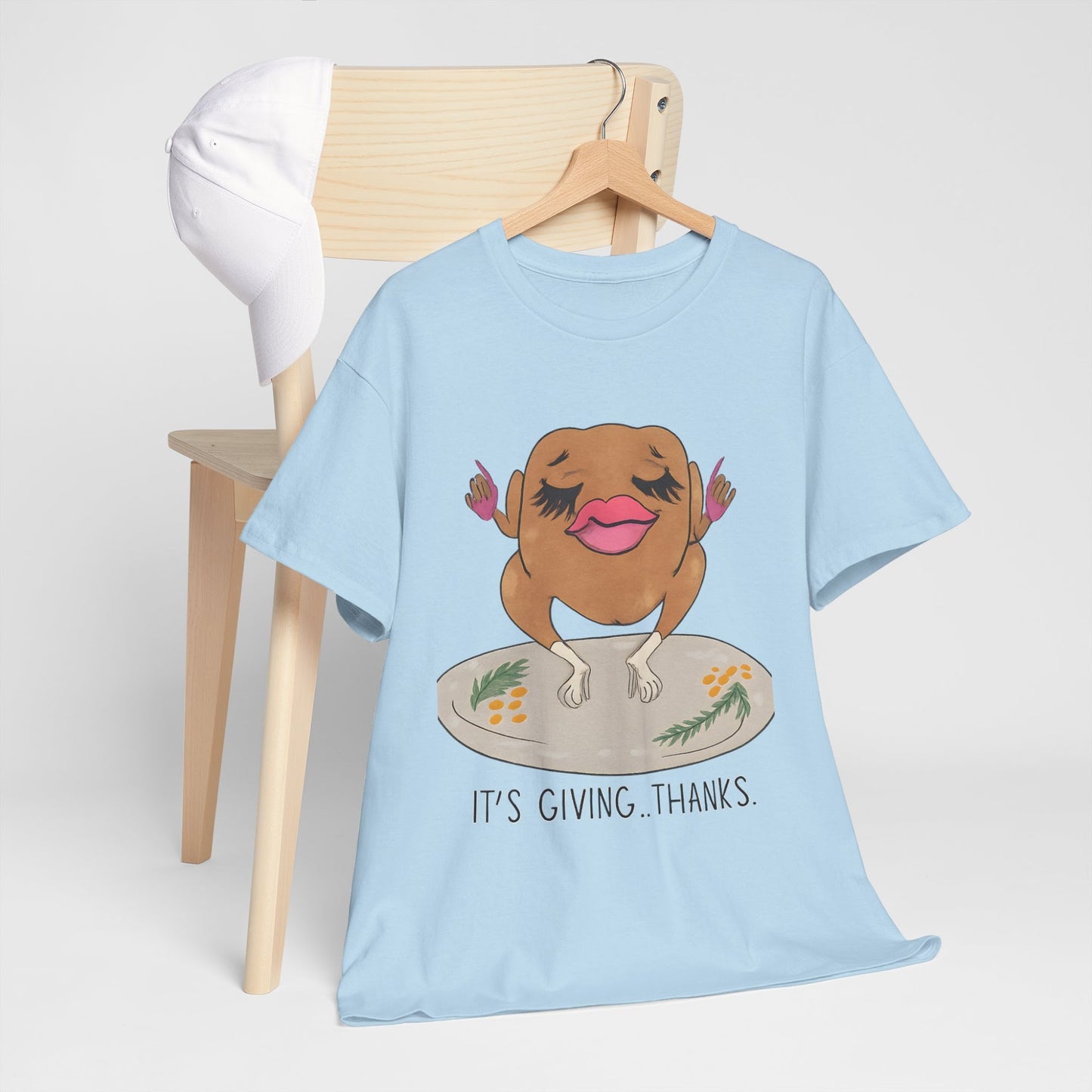 It’s Giving Thanks Shirt, Funny Thanksgiving Shirt, Meme Tee, Thanksgiving Gift Top  Back view