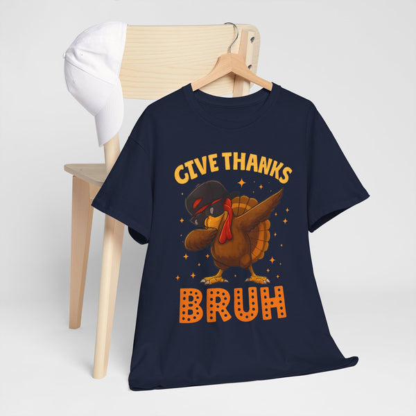 Funny Thanksgiving Turkey Shirt | Give Thanks Graphic Tee for Men & Women  Front view