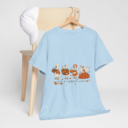 Just a Thankful Goose Shirt, Silly Goose Thanksgiving Tee, Comfort Colors Fall Sweatshirt, Thankful Gift Top  Back view