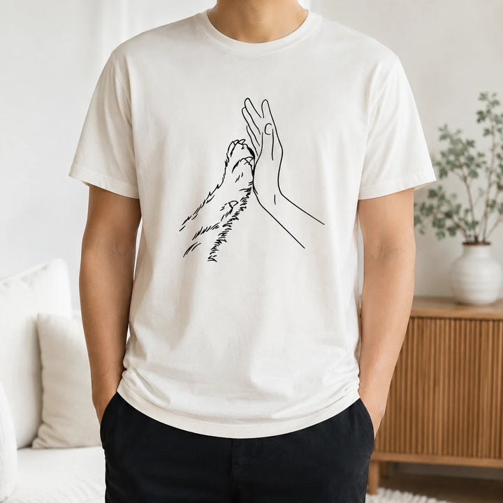 Human Hand and Paw Shirt - Dog Lover Gift for Dog Mom or Dog Dad