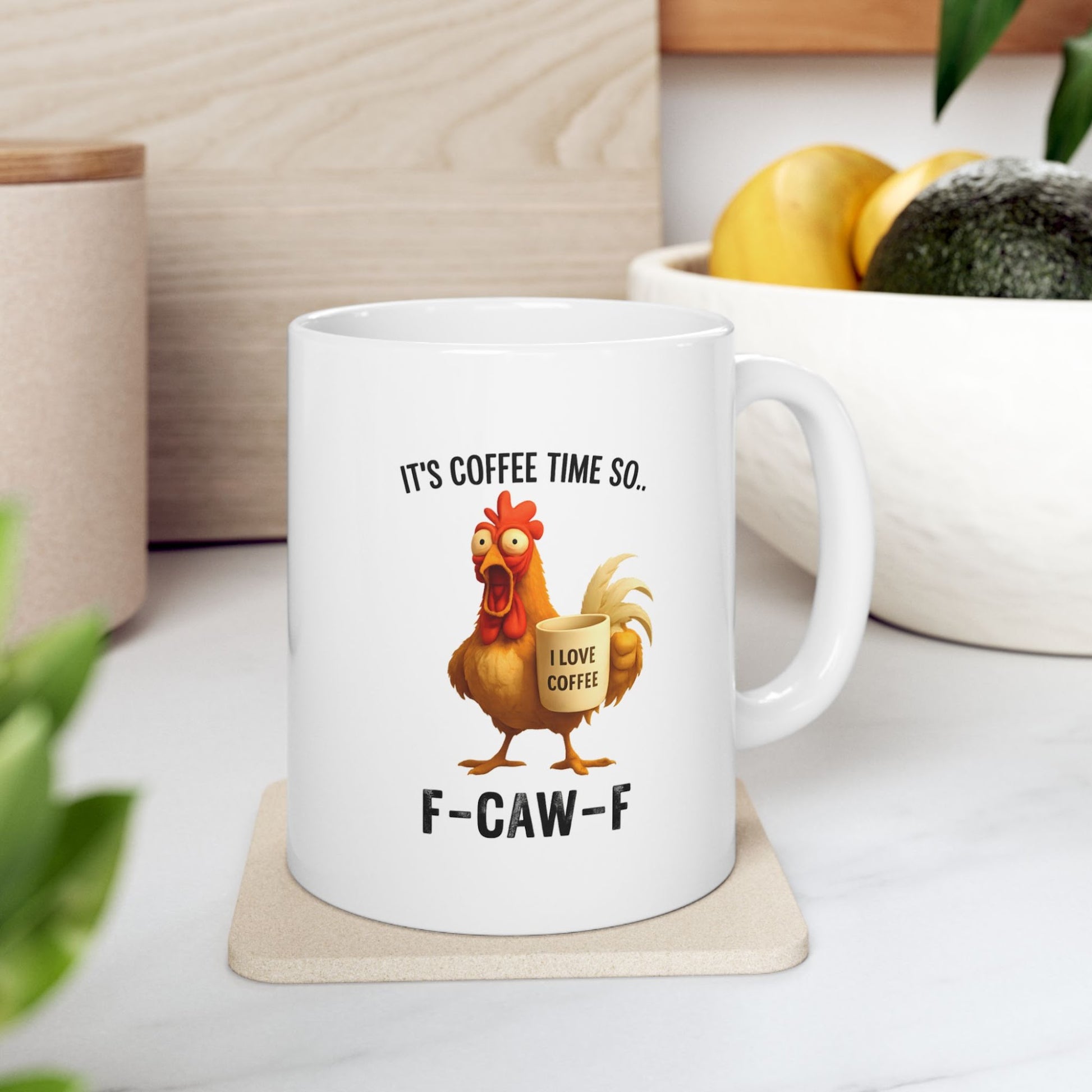 F-Caw-F Christmas Chicken Mug 11 Oz
