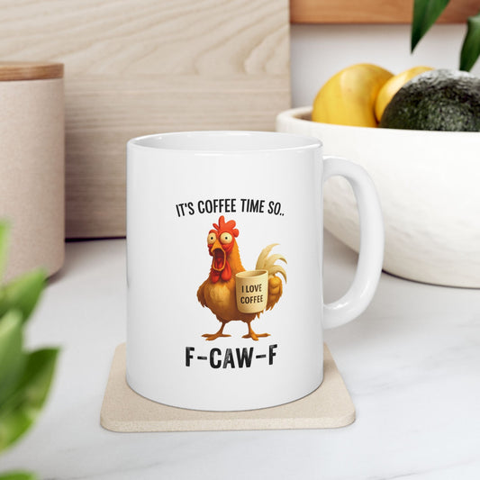 F-Caw-F Christmas Chicken Mug 11 Oz