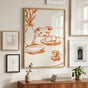 Peeking Dog Wall Art Poster - Minimalist Line Art in Terracotta & Beige