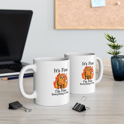 Funny Cat Meme It’s Fine Mug