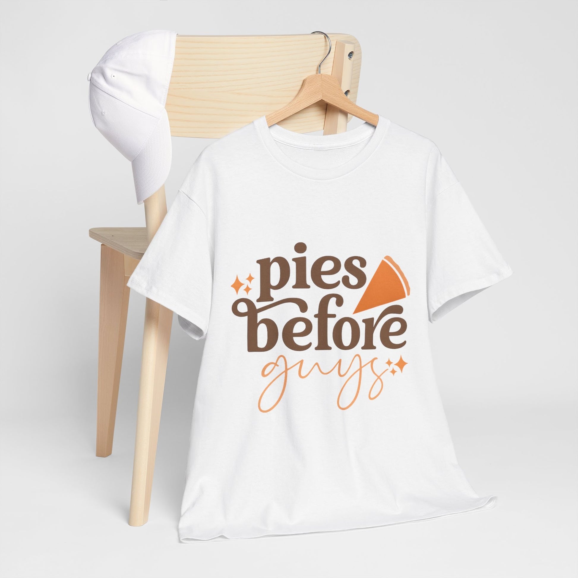 Pies Before Guys Tee Funny Pumpkin Fall Shirt  Front view