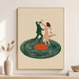 Couple Dancers on Record Poster, Retro Disco Wall Art